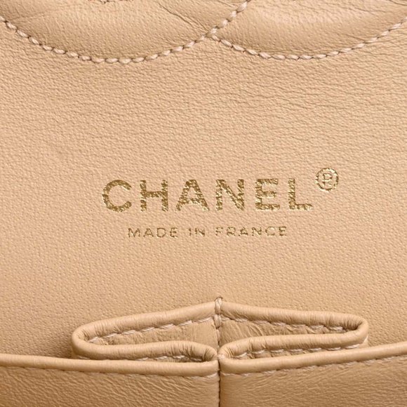 CHANEL Leather Matelasse Coco Mark W Flap Chain Shoulder Bag Beige Women's - Picture 7 of 10